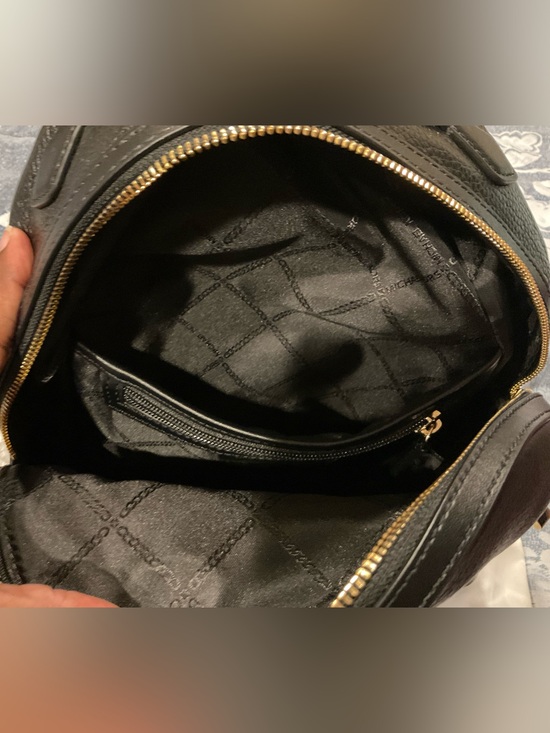 NWOT Michael Kors Valerie Pebble Leather Backpack with Gold Hardware, Black main image 6